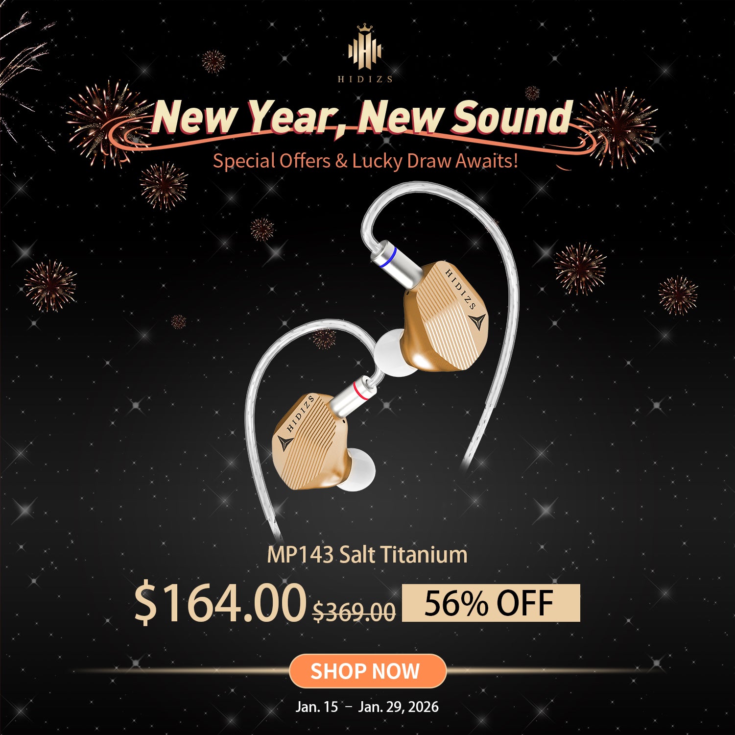 HIDIZS MP143 Salt 14.3mm Large Planar HiFi In-ear Monitors