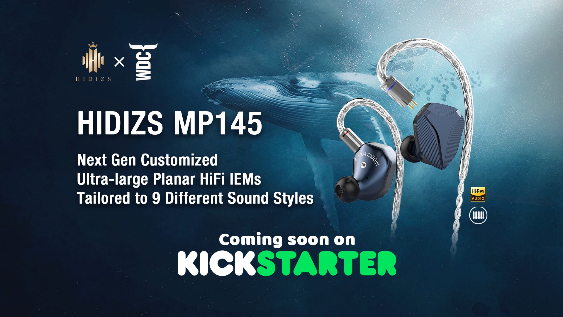 Hidizs MP145 The Next Gen Customized Ultra-large Planar HiFi IEMs Launch Soon On Kickstarter