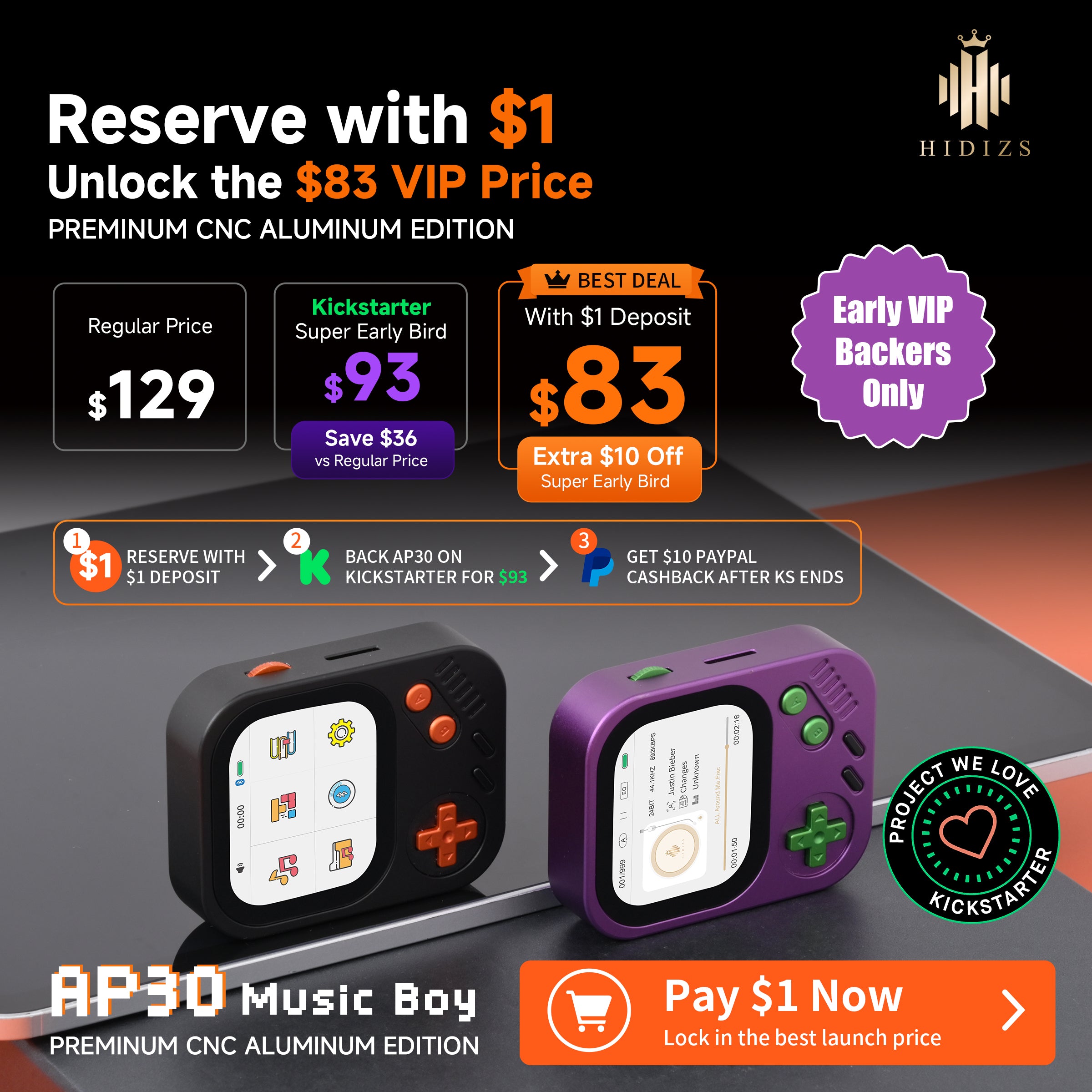 HIDIZS AP30 Music  Boy — VIP Early Access ($1 Deposit)