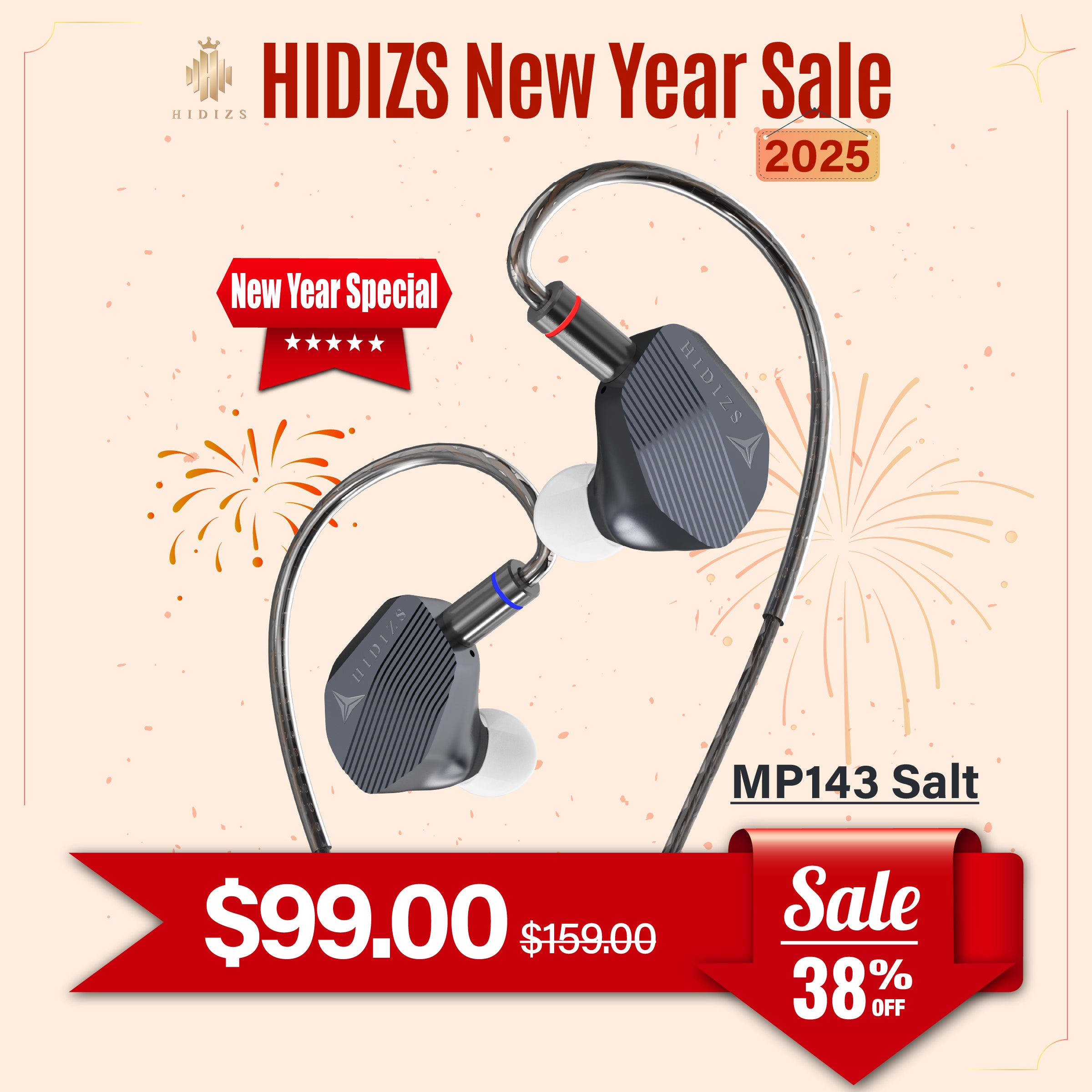 HIDIZS MP143 Salt 14.3mm Large Planar HiFi In-ear Monitors