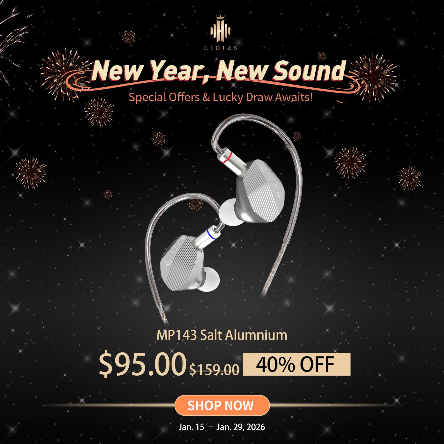 HIDIZS MP143 Salt 14.3mm Large Planar HiFi In-ear Monitors