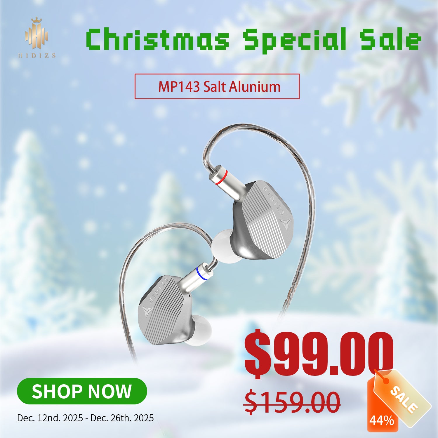 HIDIZS MP143 Salt 14.3mm Large Planar HiFi In-ear Monitors